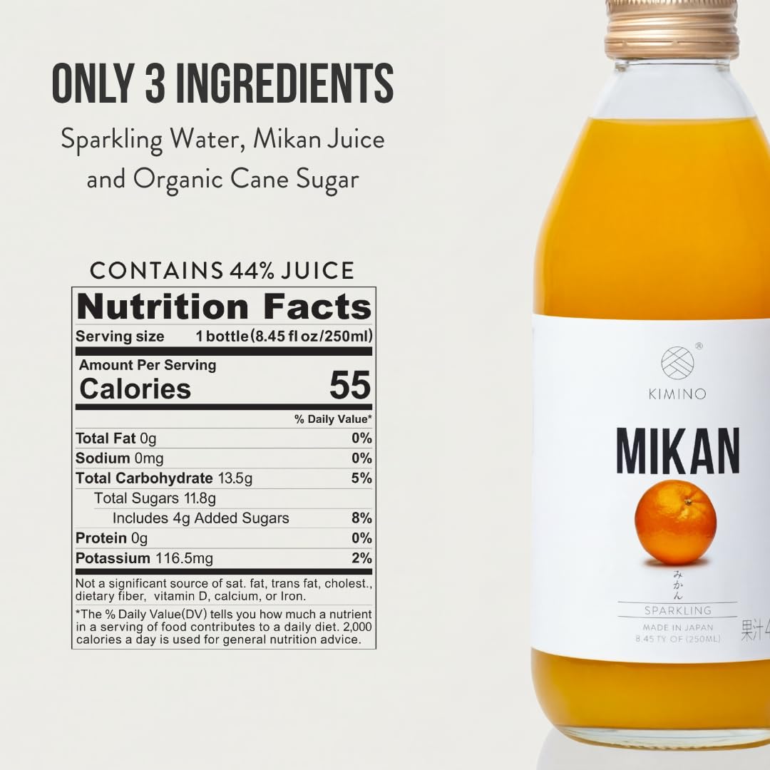 KIMINO Mikan Sparkling Juice - Japanese Mandarin Orange Satsuma